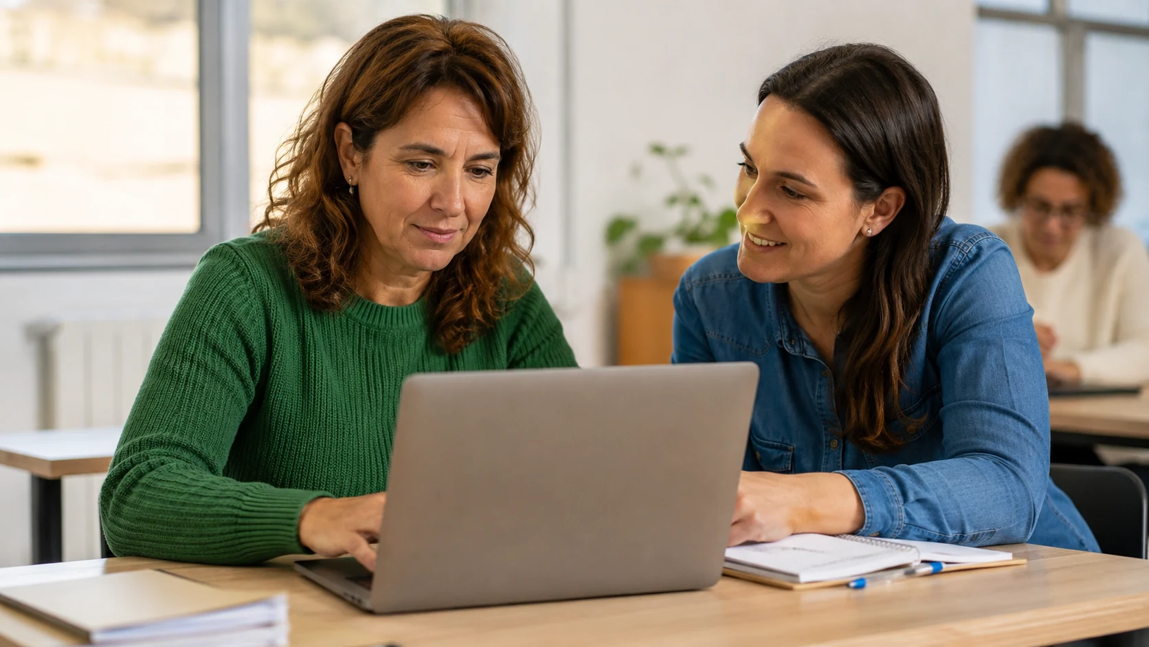 Sessió de capacitació digital amb ús de portàtil